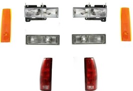 Headlights For 1990 1991 1992 1993 GMC Truck Tail Lights Turn Signals Reflectors - $215.01