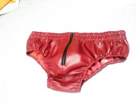 Men&#39;s lambskin Red Leather Briefs Real Soft Leather Jockstrap Thong Underwear - £63.65 GBP+