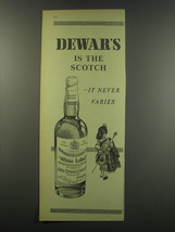 1957 Dewar&#39;s White Label Scotch Ad - it never varies - £15.01 GBP