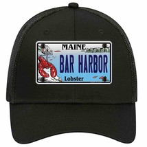 Bar Harbor Maine Lobster Novelty Black Mesh License Plate Hat - £22.70 GBP
