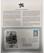 American Wildlife Mail Cover FDC &amp; Info Sheet Maryland Statehood 1987 - £12.40 GBP