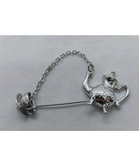 Vintage 1981 Silver Tone Signed Avon Colonial Tea Pin Teapot Cup - €12,78 EUR