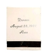 Doreen Russ Wedding Vintage Matchbook August 26 1967 Matches Unstruck E19D - $27.43 CAD