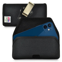 iPhone 12 Mini 5G (2020) Belt Holster Black Nylon Pouch with Heavy Duty - £23.83 GBP