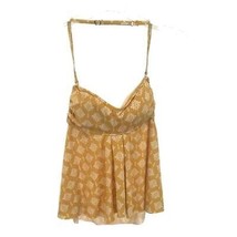 NWOT Womens Size 4 Garnet Hill Mustard Yellow Mosaic Pleat Front Tankini... - £19.12 GBP