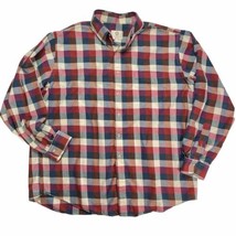 Viyella Shirt Mens XL Wool Blend Plaid Flannel Button Down Red Blue Check USA - £24.93 GBP
