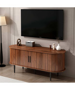 47&quot; Modern TV Stand with Sliding Door Storage, Gaming Console - Walnut - $205.99