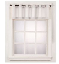 No. 918 Montego Grommet Textured  Curtain Valance 56" x 14", WHITE C4103319 - $14.84