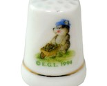 E.G.L. 1994 Badger with Wheelbarrow Souvenir Porcelain Thimble Collectib... - $6.49