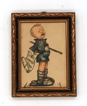 Vintage Original Hummel Western Germany Mini Print Framed Art 2.5&quot; X 3.5&quot; - $9.99