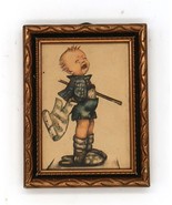 Vintage Original Hummel Western Germany Mini Print Framed Art 2.5&quot; X 3.5&quot; - $13.66 CAD