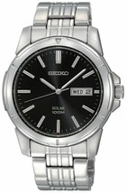 NEW Seiko SNE093 Core Black Dial Stainless Steel Men&#39;s Watch MSRP $205 - £92.40 GBP