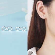 Charms Infinity Love Ear Jewelry Vintage Smile Geometric Silver Color Stud Earri - £6.64 GBP