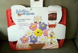 Create N Celebrate Flower Basket Pull Apart Silicone Cupcake Baking Pan - £12.66 GBP