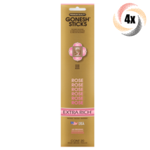 4x Packs Gonesh Extra Rich Incense Sticks Rose Scent | 20 Sticks Each - $13.59