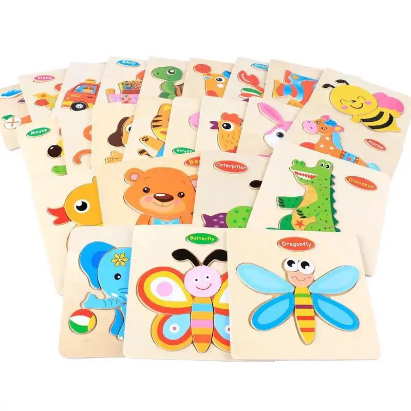  3d puzzle cartoon animal aligence jigsaw puzzle shape matching montessori toys for boy thumb200