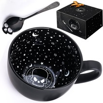 Midnight Skull Coffee Mugs with Spoons Halloween Christmas Birthday White Elepha - $48.97