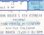 John Cougar Mellencamp Ticket Stub March 22 1988 Seattle Center Coliseum - $11.83