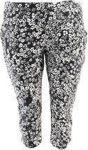 Kelly by Kelly Clinton Black &amp; White Floral Ponte Crop Pants Size Petite... - $44.99
