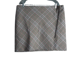 White House Black Market Zip-Front Skirt Multicolored Plaid Asymmetrical Size 14 - £12.69 GBP