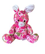 Melissa And Doug Pink Floral Print Bunny Plush Stuffed Animal  - £9.32 GBP