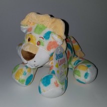 NWT Lion Rattle Plush Fiesta Yellow Orange Blue Green Spots Lovey Toy 2008 - £16.51 GBP