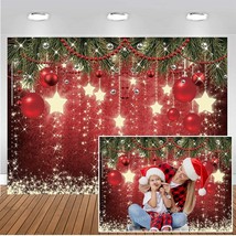 7X5Ft Christmas Red Background Winter Snowflake New Year&#39;S Eve Photography Famil - £16.50 GBP