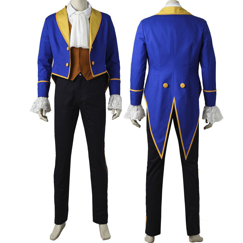 Beauty And The Beast Prince Adam Cosplay Costume Adult Men Halloween Suit - $88.50