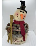 Delton Products 16” Snowman W/Skis Plush Bell Buttons “Joy In The World”... - £20.58 GBP