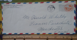 1943 Standard Parachute Corporation Envelope to Pioneer Parachute Co. WWII - $21.00