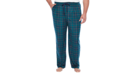 Foundry Men&#39;s Big &amp; Tall Sleep Lounge Pants XLT Green Blue Plaid Microfl... - £18.20 GBP