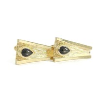 Authenticity Guarantee 
Vintage 1960&#39;s Tiger&#39;s Eye Asymmetrical Cufflinks 14K... - £1,434.84 GBP