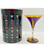 Lolita &quot;40 Something&quot; Hand-Painted Martini Glass NIB Drink Recipe SKU U218 - £15.79 GBP