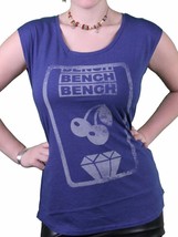 Bench UK Donna Calcare Blu Fessura Macchina Cherry Diamante T-Shirt BLGA... - $14.25