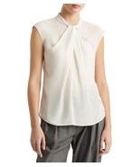 Lauren Ralph Lauren Georgette Short-Sleeve Blouse Winter Cream-Size 2 - €31,75 EUR