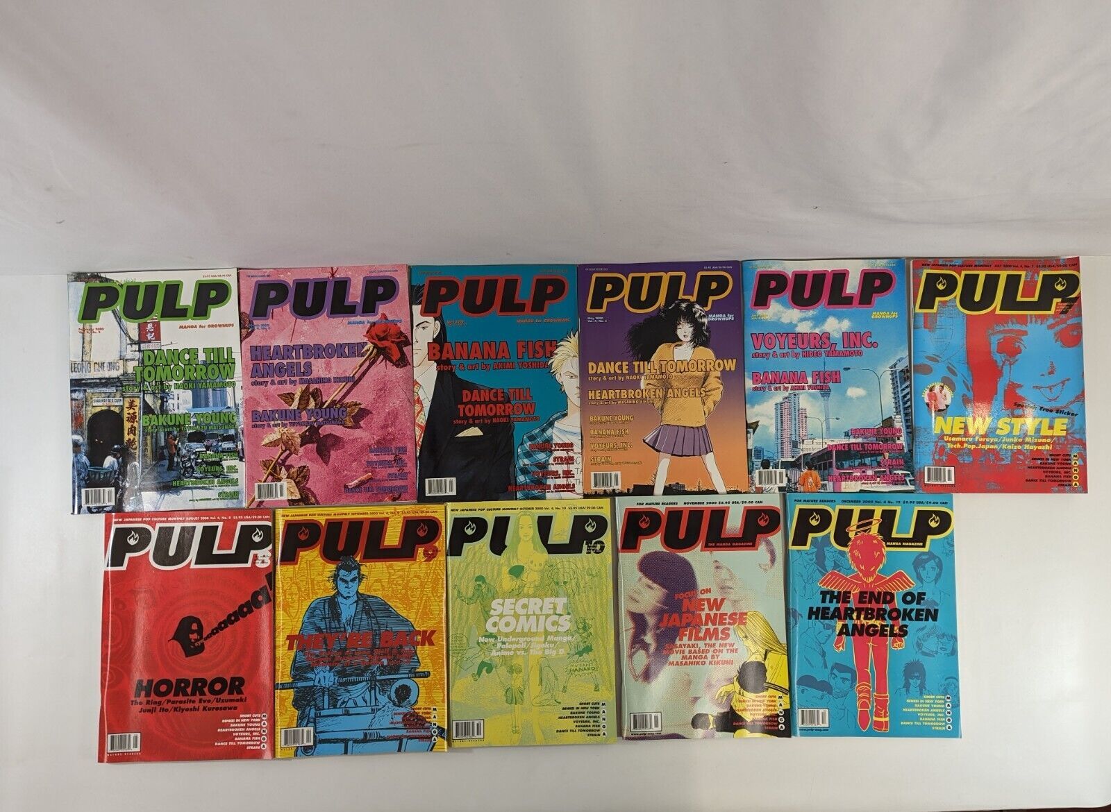 Pulp Manga Magazine 2000 Vol 4: #2-12 Anime for Grownups LOT Viz Media Strain - $96.57