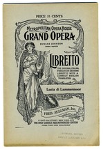 LUCIA di LAMMERMOOR Libretto  Metropolitan Opera House Grand Opera Fred Rullman  - £19.76 GBP
