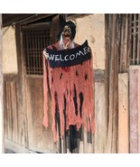 Halloween Hang Ghost Resin Electric Skull Bar Door Welcome Ghost Voice S... - $37.05