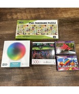 Lot 5 Puzzles - Stamp Collection, Pantone, Country Rust, Hot Air Balloon... - $380.53 MXN