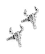 SCORPION CUFFLINKS Scorpio Silver Metallic NEW w GIFT BAG Groom Wedding ... - €10,34 EUR