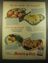 1950 Minute Rice Ad - recipes for: Bacon &#39;n Egg Rice, Baked Tomatoes with Rice - £14.61 GBP