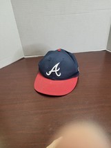 Atlanta Braves  Cap Hat Blue Red Adjustable Youth Baseball Hook-Loop White - £6.72 GBP