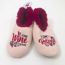 Snoozies Women&#39;s I Can Wine All I Want I&#39;m Retired Non Skid Slippers Med... - $12.86