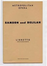 Samson and Delilah Metropolitan Opera Libretto Camille Saint Saens - £14.09 GBP