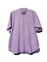 Peter Millar Mens Purple White Check Button Short Sleeve Shirt Size Large - $23.75