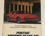 1986 Pontiac Firebird Trans Am Vintage Print Ad Advertisement pa16 - £7.00 GBP