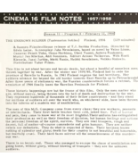 1958 Cinema 16 Film Notes Unknown Soldier Finnish Film Edvin Laine Origi... - €18,02 EUR