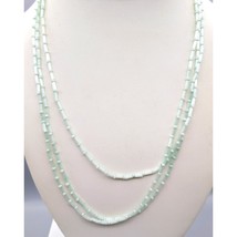 Mint Green Tube Bead Necklace, Ethereal Pastel Shimmer from Vintage Triple - £33.49 GBP