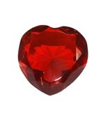 Diamond Heart Jewel Paperweight- Red (80mm) - £5.02 GBP