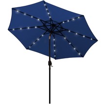 9 Ft Solar Umbrella 32 Led Lighted Patio Umbrella Table Market Umbrella With Til - £94.10 GBP
